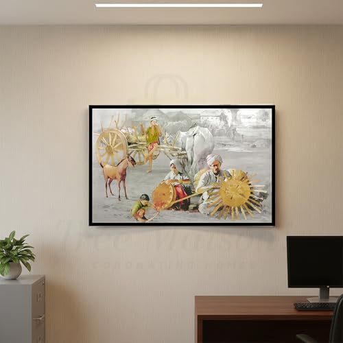 Image of TREE MAISON CORONATING HOMES Vastu Village Painting (Poster) Without Frame(33CM x48CM Approx) |Art Wall Painting Frame for Home & Office Decor |Pack of 1