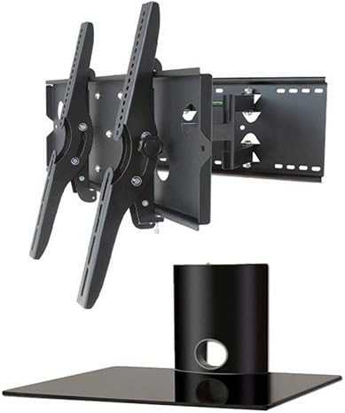 2xhome Nuevo soporte de montaje en pared para TV (doble brazo) y (1) paquete de estante único - Secure Cantilever LED LCD Plasma Smart 3D WiFi