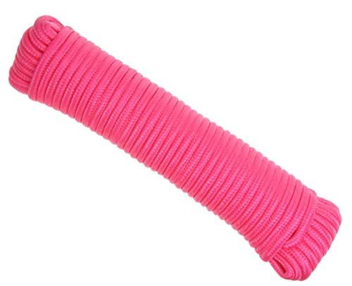 4mm x 20m Rose Corde en polypropylène tressée en Diamant Corde Corde Corde Double Tresse Corde en Nylon Corde en polypropylène Cover