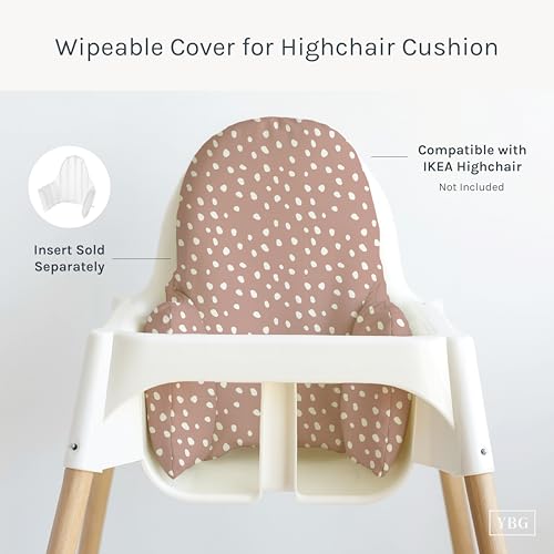 Image of Yeah Baby Goods Wipeable Cushion Cover (Beans on Clay) - Compatible with The IKEA Antilop Highchair - Soft, Waterproof Baby High Chair Cover