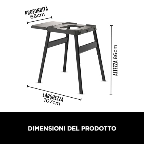 Support de cuisson extérieur solide Ninja Woodfire table noire réglable