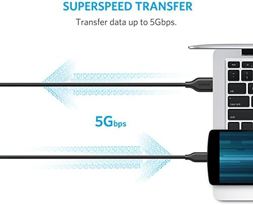 Anker USB C Cable, PowerLine USB 3.0 to USB C Charger Cable (3ft) with 56k Ohm Pull-up Resistor for Samsung Galaxy Note 8, S8, S8+, S9, Oculus Quest, Sony XZ, LG V20 G5 G6, HTC 10 (Black)