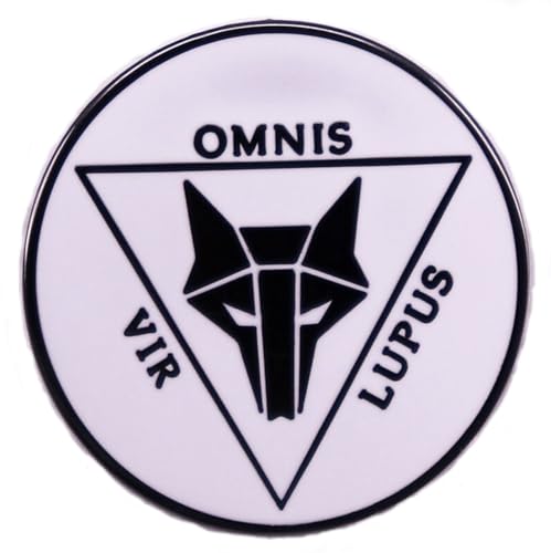 Omnis Vir Lupus Every Man is a Wolf Latin Proverb Saying Phrase 1.2 Enamel Pin Badge