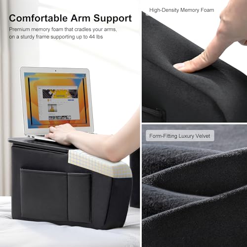 Image of OPTIXCELL Lap Desk for Adults with Arm Rests,Ergonomic Laptop Pillow Stand for Bed,Couch,Floor