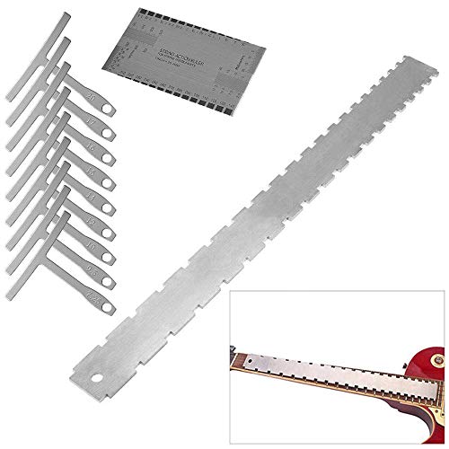 Uiegurit Guitar Neck Notched Straight Edge Luthiers Tool with String Action Ruler Guitar Radius Gauge for Guitars Neck Leveling