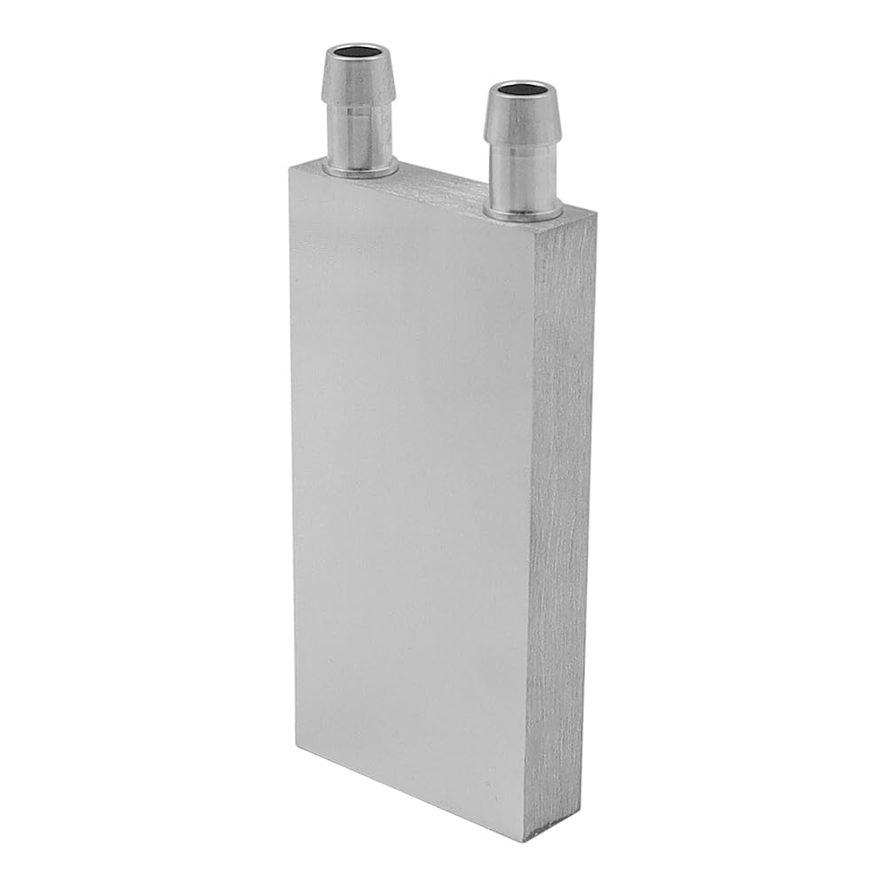 Bloque de refrigeración por Agua de Aluminio de 2 Piezas, Cabezal endotérmico intercambiador refrigerado por Agua de Aluminio para disipador térmico del radiador de gráficos de CPU (40 x 80 mm)