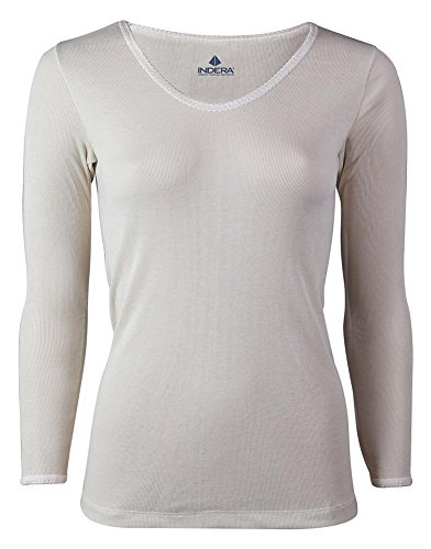 Indera - Womens Long Sleeve HydroPur Thermal Top 4500LS, Nude 34203-Small