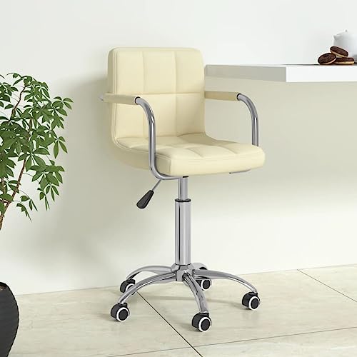 Chaise ergonomique pour bureau à domicile tissu crème respirant PC
