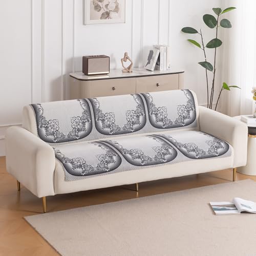 Image of HOKIPO HeavenHue Sofa Cover 3 Seater for Seat & Back, Twilight Lace