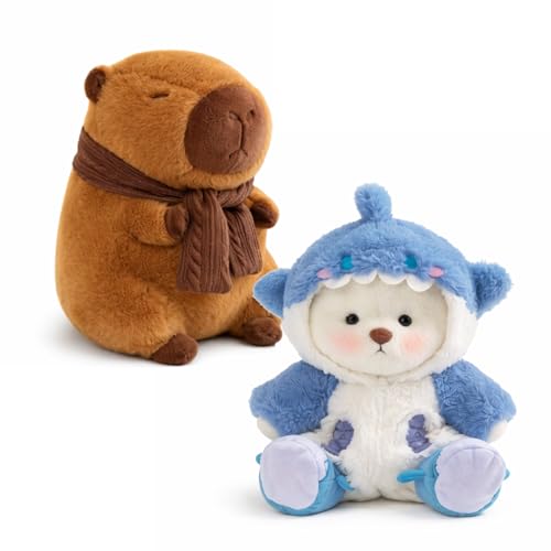 Image of Flufies Plush Soft Toys for New Born Baby and Baby Boy - Soft and Easy Wash Plush - Huggable Plush Toys for Girls and Boys - Soft Toy for Home Decor (Outfit Lina and Capybara)