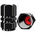 Tire Valve Caps (12 Pack) Heavy-Duty Stem Covers | Dust Proof, with O Rubber Seal | Hexagon Design | Outdoor, All-Weather, Leak-Proof Air Protection | Light-Weight Universal Aluminum Alloy (Black)