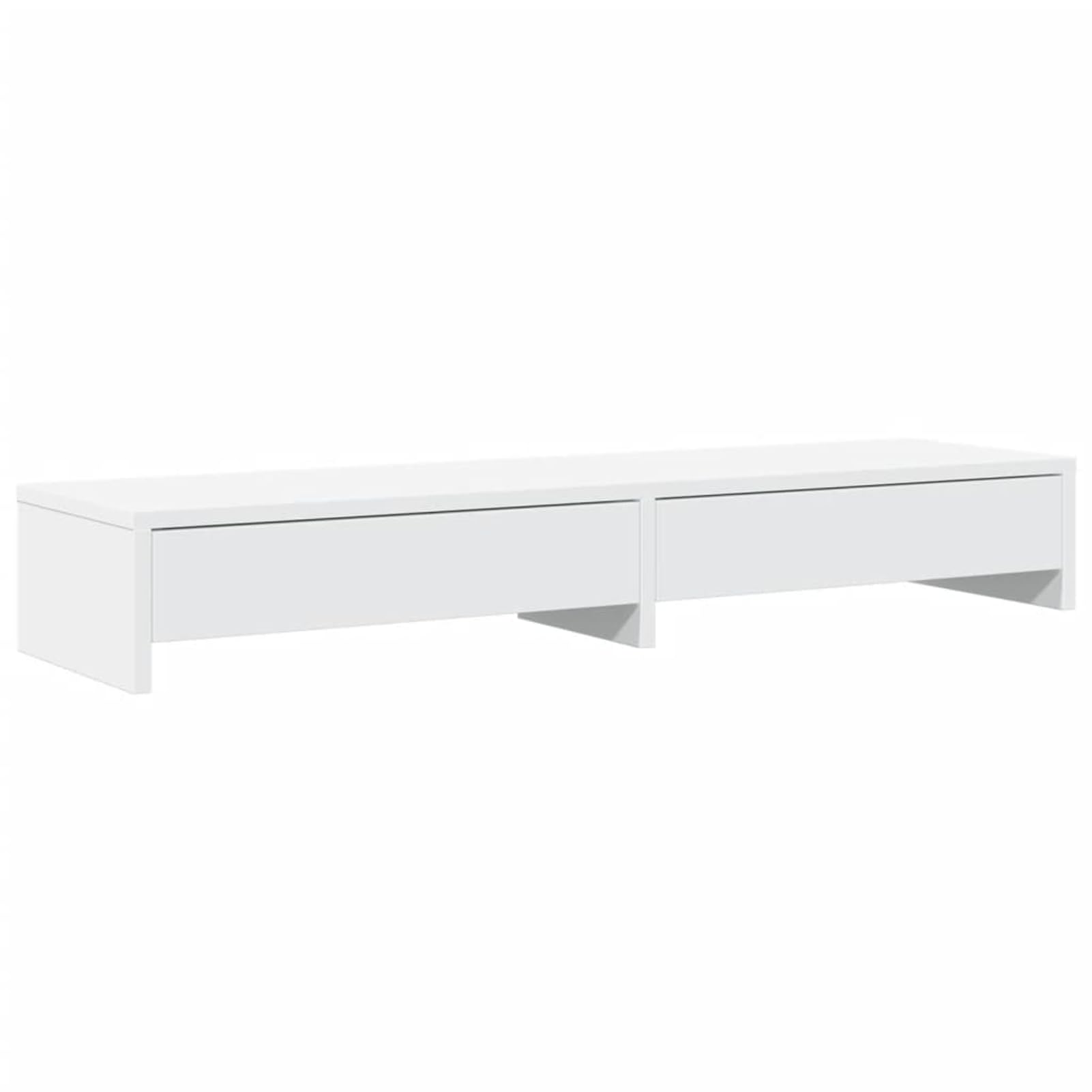 Gecheer Supporto per Monitor Doppio con Cassetti, Regolabile in Altezza, 100x27x15 cm, in Legno Ingegnerizzato, per Ufficio Domestico e Professionale