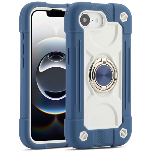 MARKILL Compatible with iPhone 17e/iPhone 16e Case with Stand, Military Grade Drop Protection Full Body Rugged Heavy Duty Case 3 in 1 Protective Durable Cover for iPhone 16e/17e Blue
