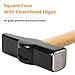 Blacksmiths' Hammer 0000811-1000 Professional Metalworking Forging Tool Swedish Pattern Round Square Face Cross Peen Engineer Hammer with Wooden Handle Black Head (2.2 lbs/1000g)