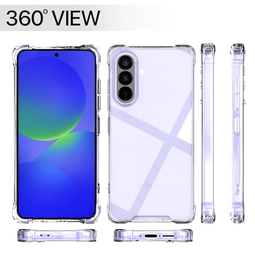 Image of Outlouders Back Cover for Samsung Galaxy A36 5G Clear Transparent PC + TPU Bumper Case with Raised Edges for Shockproof Protection(Transparent)