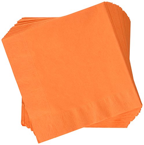 Creative Converting 3-Ply Paper Luncheon Napkins Sunkissed Orange Color 50 Count