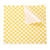 QUARKZMAN 100 Stück Quadratische Karowachspapierblätter 12' x 12' Ölabsorbierendes Trockenlebensmittelverpackungspapier Für Sandwich Backunterlagen Picknickkorb Einwickelpapier Küche Gelb