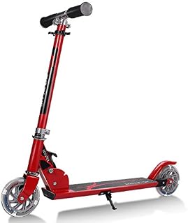 GYMAX Kids Stunt Scooter, Folding Kick Push Scooter with 2 Flashing Wheels and Adjustable T-bar, Perfect as a Gift for 4-13 Years Boys Girls