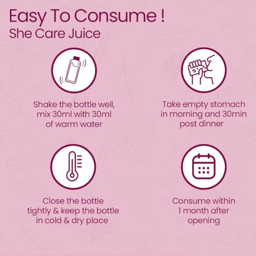 Image of KRISHNA'S HERBAL & AYURVEDA Women's She Care Juice Infused With 5 Herbs for Hormonal Balance, Period Pain Relief, Hair & Skin Health, Clinically Proven - 1000 ml Each (Pack of 4)