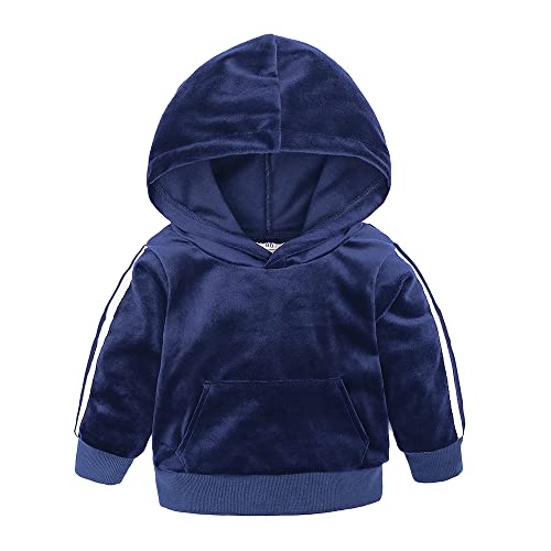MYGBCPJS Boys Girls 2 Pcs Velour Tracksuit Sweatsuit Toddler Kids Long Sleeve Pullover Hoodie + Elastic Waist Sweatpants Set2