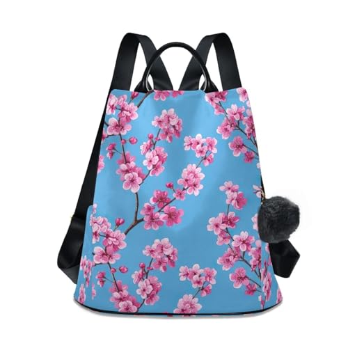 Sac à dos tendance femme bleu fleuri avec bretelles confortables