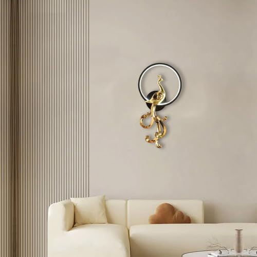 Image of Harold Electricals Metal Modern Peacock Wall Light | Wall Lamp Fixture For Living Room, Bedroom, Hall- Pack Of 1 (Inbuilt Led)