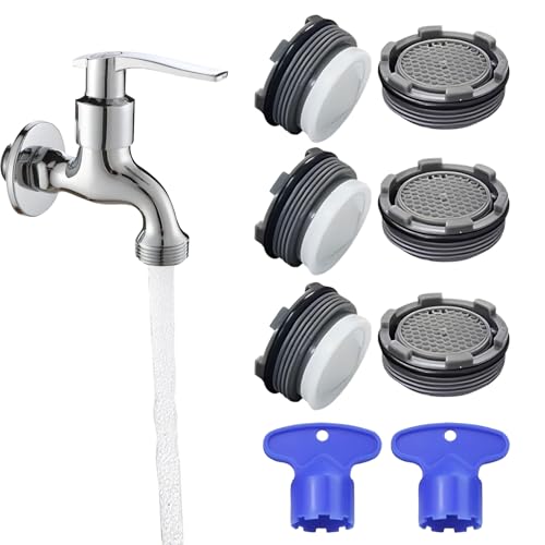 NOPVUFA 6 sztuk aeratora z kranem M24, aerator do kranu łazienkowego z gwintem kranu, filtrami kranu umywalkowego z 2 kluczami, filtrami do kranów wodnych do kuchni łazienki