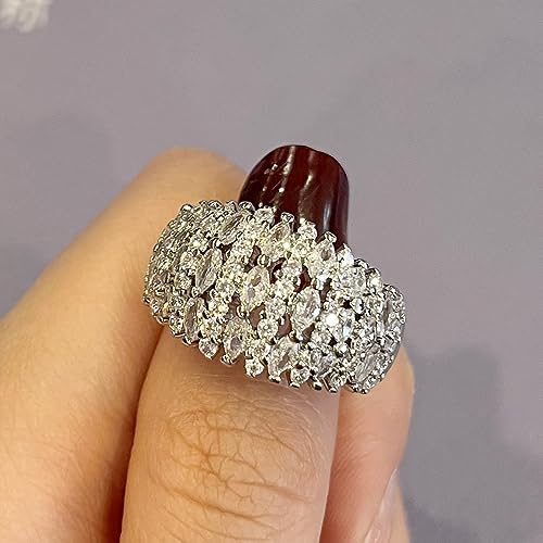 Luxury Women's Marquise Cut Zirconia Rings for Wedding Ceremony Party2