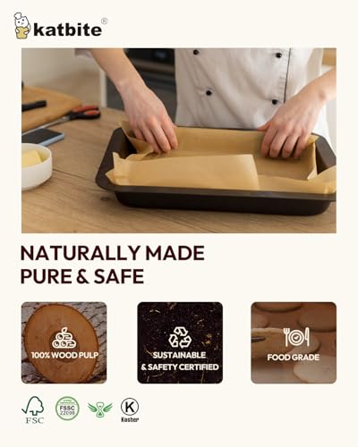 image for Katbite 220 Pcs Parchment Paper Sheets, 12x16 Inches Unbleached Baking