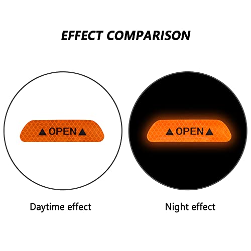 Door Reflective Reminder Stickers,Universal Car Open Reflective Warning Stickers,Night Visibility Anti-Collision Protective,Auto Decoration Accessories For Truck, Suv, Van 4Pcs (Orange) #TOP5