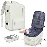 Mochila de viagem com vedação a vácuo com bomba de ar, A15-bege, XL Plus, Expansível