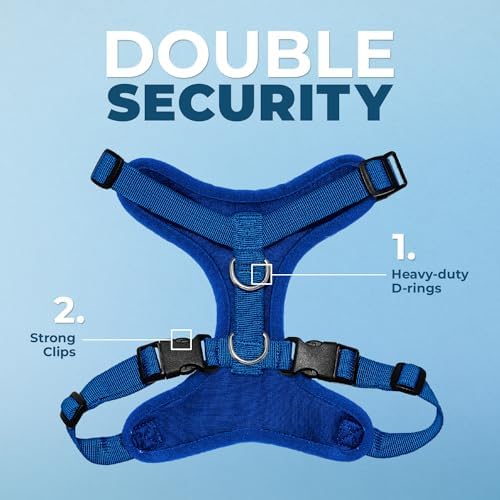 Voyager Step-in Lock Pet Harness - All Weather Mesh, Adjustable Step in Harness for Cats and Dogs by Best Pet Supplies - Royal Blue, S - 1