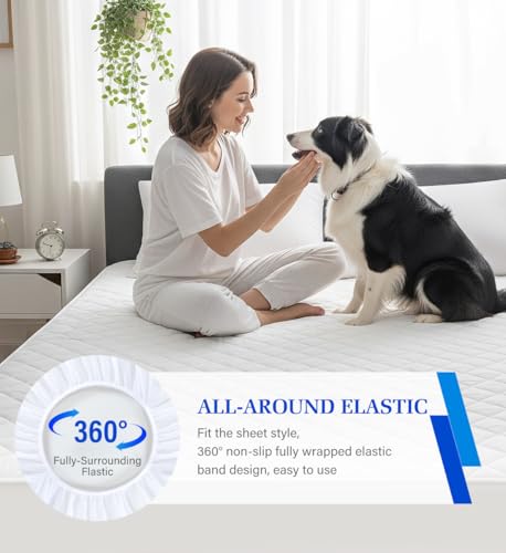 Waterproof Mattress Protector Twin Size: Soft Quilted Mattress Cover, 14-18 Inch Extra Deep Pocket Fitted Bed Protector, Noiseless Breathable Mattress Pad for Kids, Pets & Bedwetting by Artivestion - Image 5