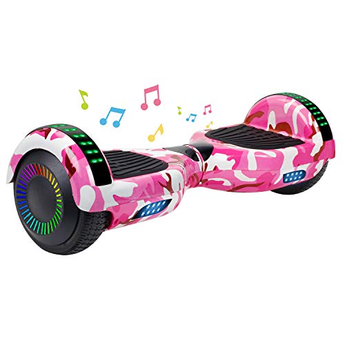 UNI-SUN Self Balancing Scooter for Kids, 6.5" Two Wheels Scooter with Bluetooth and Lights for Girls Boys Kids Adults(Camo)