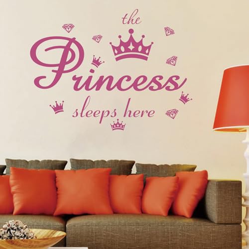 Vinilo decorativo para pared princesa rosa 28.5 x 60 cm miniatura 4