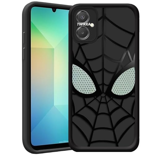 Image of Stylish Spider Back Case Cover Compatible for Samsung Galaxy M07 / A07 / F07 | Spidey Face Mask Case | Soft Silicone | Camera & Full Body Protection | Shock Proof | (Black)