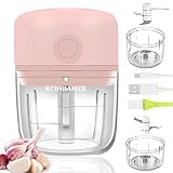 KONBANZE 2-CUP Electric Portable Mini Garlic Onion Chopper Crusher Small Food Processor Mini Food Pr