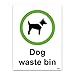 Kosz na odpady dla psa samoprzylepna naklejka winylowa, A3-420 x 297 mm, sztywny plastik z taśmą samoprzylepną