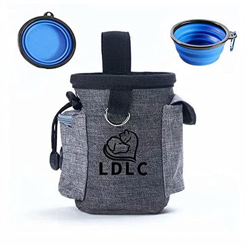 Bolsa de golosinas para perro con cuenco para perro, bolsa para caminar con cinturón ajustable y correa para el hombro, cuenco plegable de silicona para perros,fácil de transportar , uso en exteriores Cover