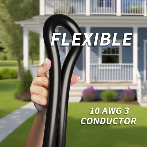 50 Ft 30 Amp Rv Extension Cord Outdoor With Grip Handle, Flexible Heavy Duty 10/3 Gauge Stw Rv Power Cord Waterproof With Cord Organizer, Nema Tt-30P To Tt-30R, Black-Green, Etl Listed Plugsaf #TOP5