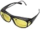 WEDO Nachtsicht-Brille zum Überziehen – Gelb getönte, polarisierende Gläser für Autofahrer, blendfrei & normgerecht (ISO), kompatibel mit Korrektionsbrille