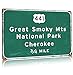 Produktbild Great Smoky Mountains National Park Metall-Blechschild Cherokee Interstate 441 Straßenschild Flughafen Schnellstraße Richtungsbeschilderung Poster Bar Restaurant Club Wanddekoration 20,3 x 30,5 cm