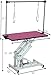 Fegherug Hydraulic Pet Dog Grooming Table for Large Dogs, Heavy Duty Grooming Table with Adjustable Arm Noose, Maximum Capacity Up to 330 lbs, 42.5''/Pink