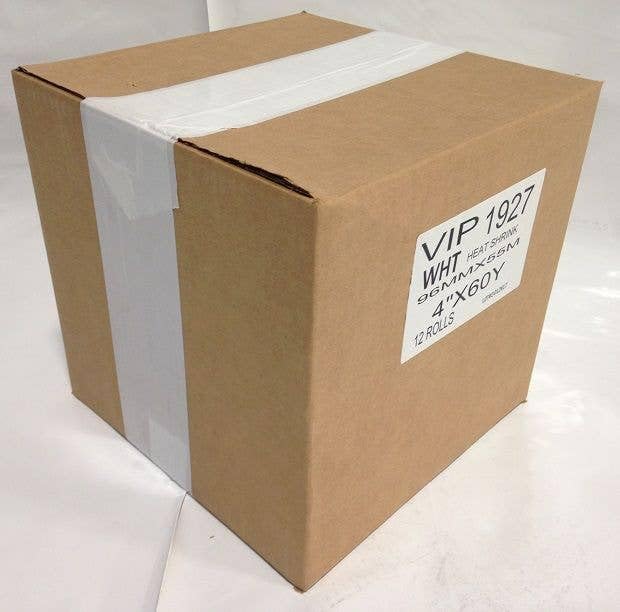 Case of 4" x 180' Shrink Film Tape - 12 Rolls - White - MSW-704W-Case