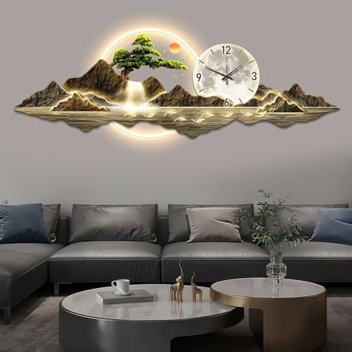 Horloge silencieuse LED contre le bruit nocturne grande sculpture murale 3D salon