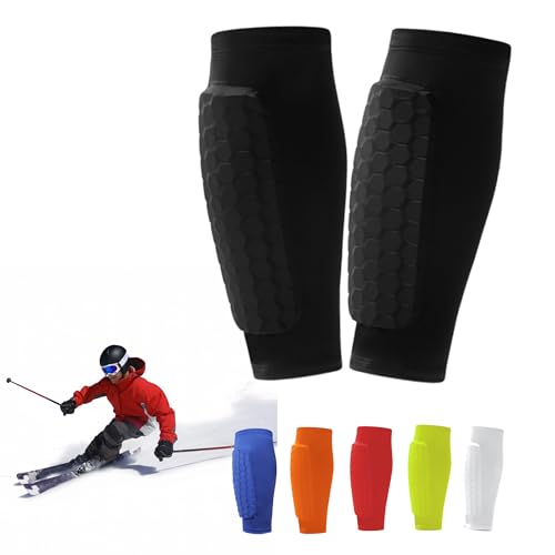 Shin Defender Shin Guards Kids, Soccer Shin Guards for Youth Adult, Lightweight Calf Protective Gear for Football Soccer Ski with Honeycomb Pads