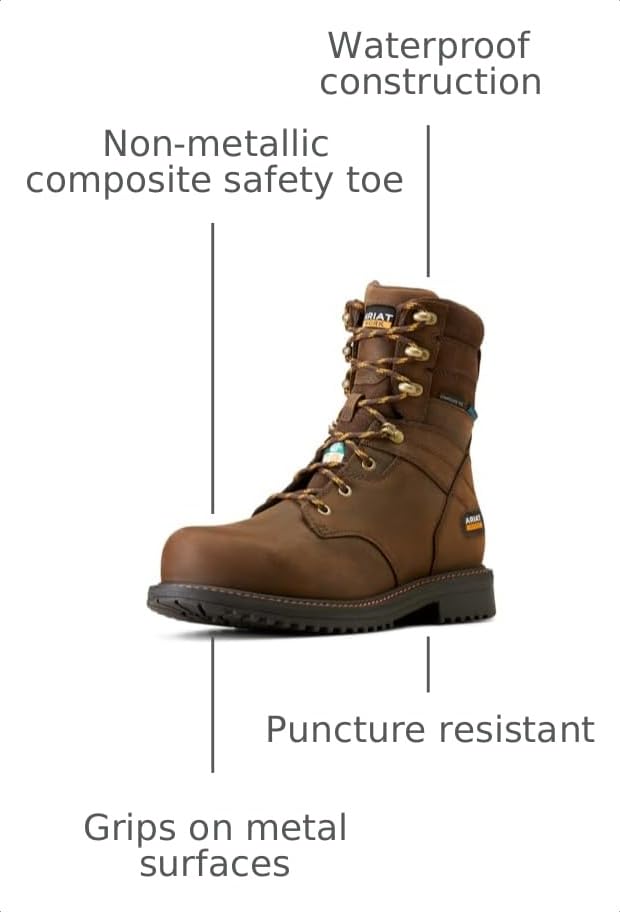 Image of Ariat Men's RigTEK 8 inch CSA Waterproof Composite Toe Work Boot