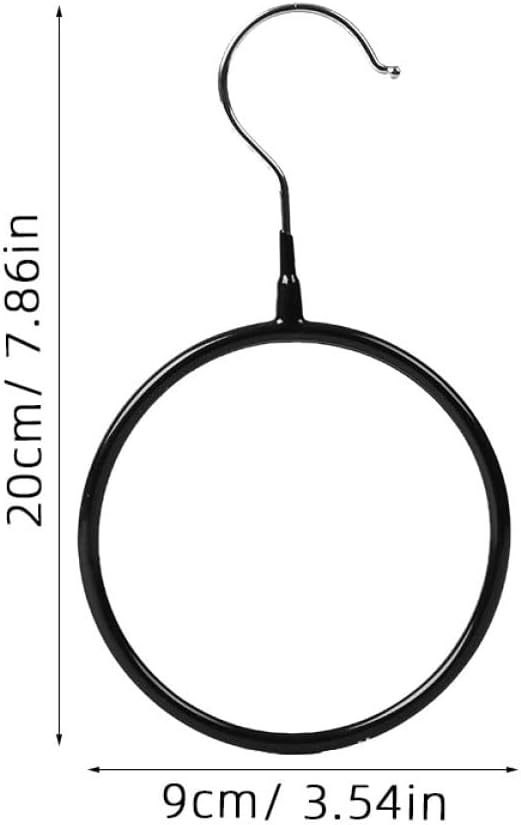 Artibetter 4pcs Round Metal Scarf Hanger and Neck Tie Organizer Rings, Small Size Black and White Coated Iron with Hooks, Closet Accessory for Scarf, Belt, and Ribbon Storage at Home