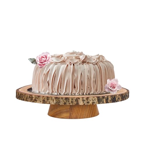 Wood Cake Stand 10-12 Inch, Natural Wedding Cake Table Display