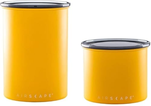 Miniatura 1 de Planetary Design Airscape - Recipiente para café de acero inoxidable, juego de 2, contenedor de almacenamiento de alimentos, tapa hermética